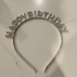 Silver Happy Birthday Headband